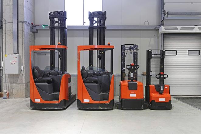 forklifts in action on construction site